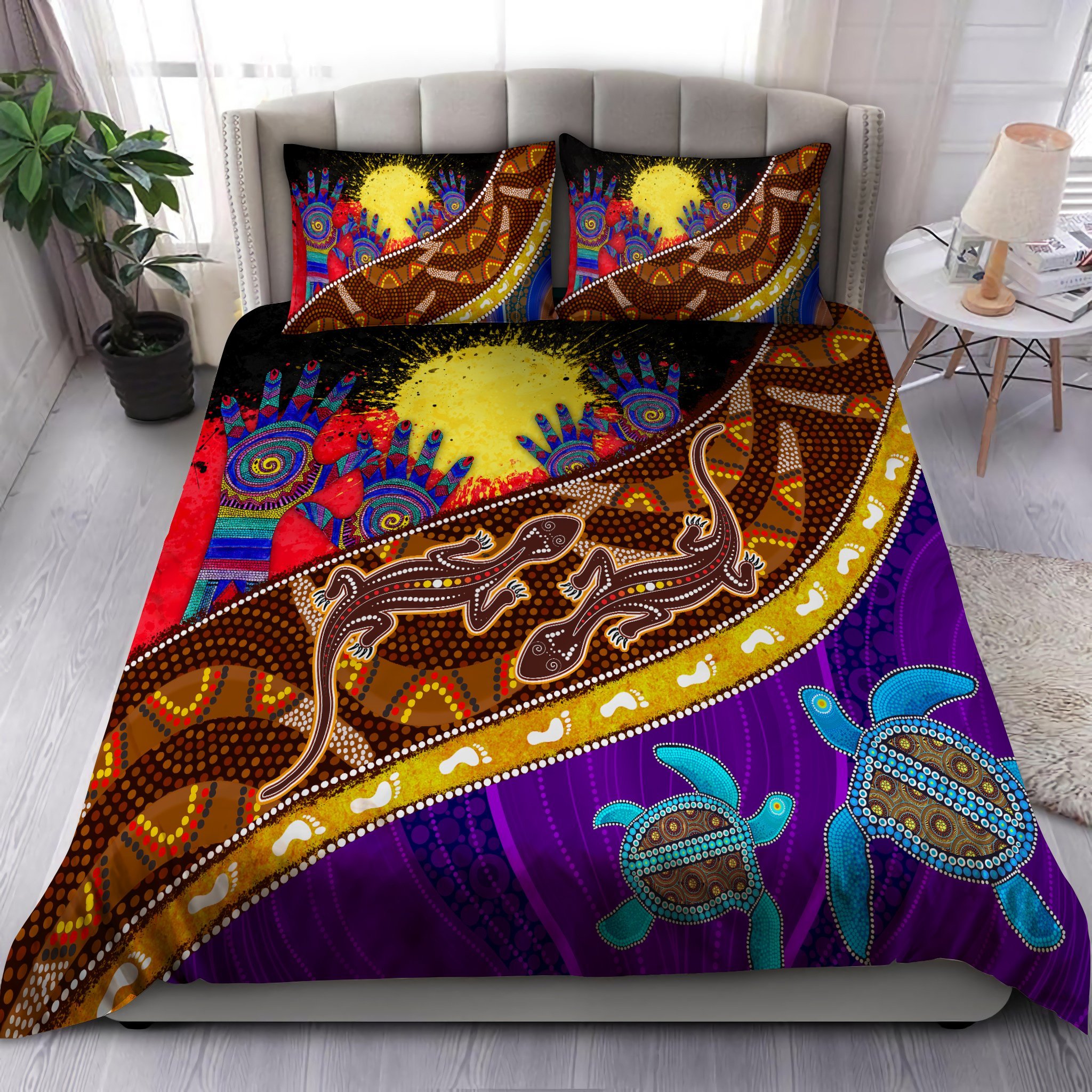 Aboriginal Culture Painting Art Colorful 3D Design Bedding Set