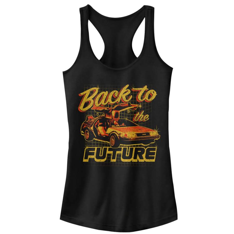 Back to the Future Junior’s DeLorean Schematic Print  Racerback Tank