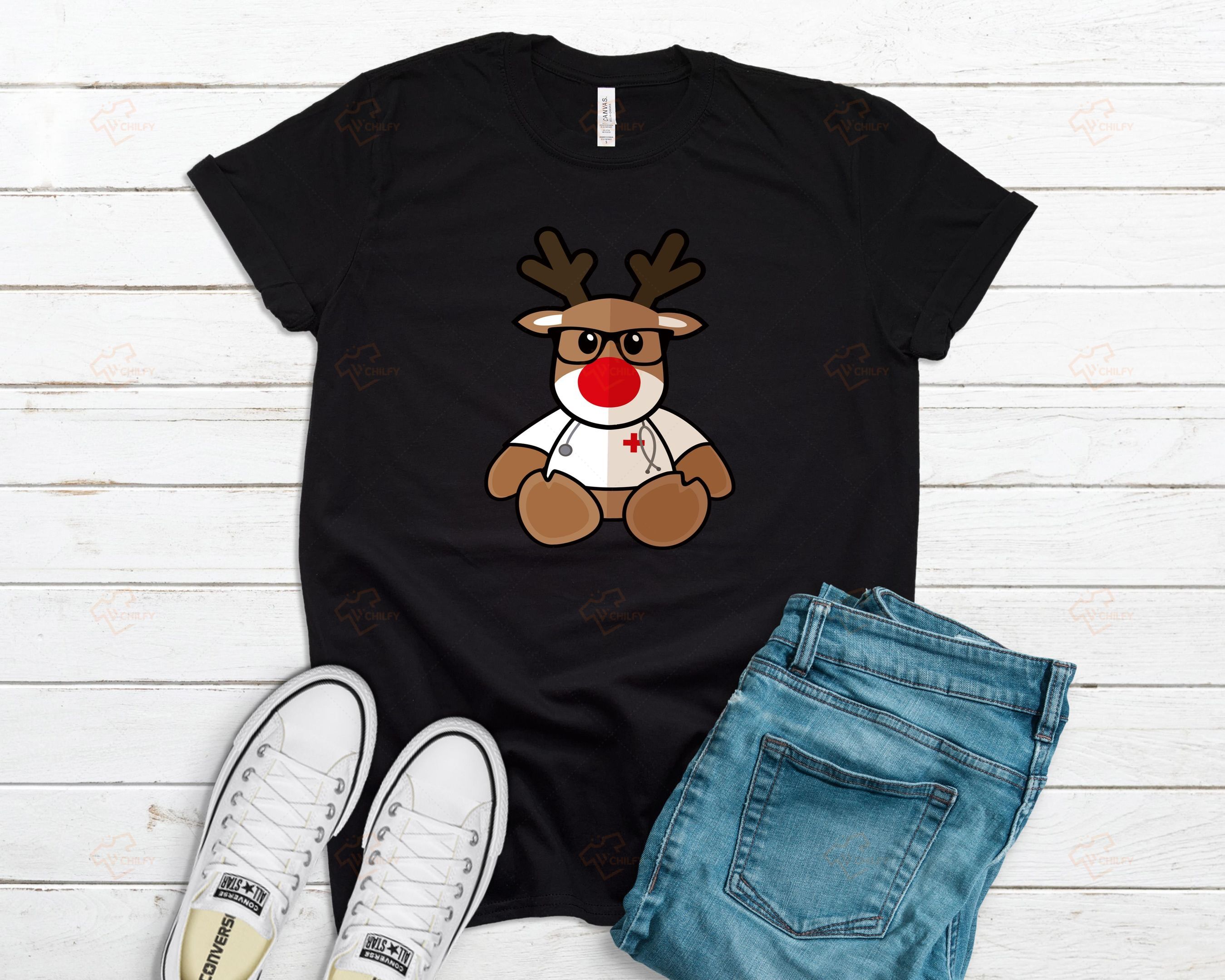 Nurse Christmas Reindeer Shirt, Cute Nurse Christmas Shirt, Xmas Nurse Shirt, Xmas Gift For Nurse