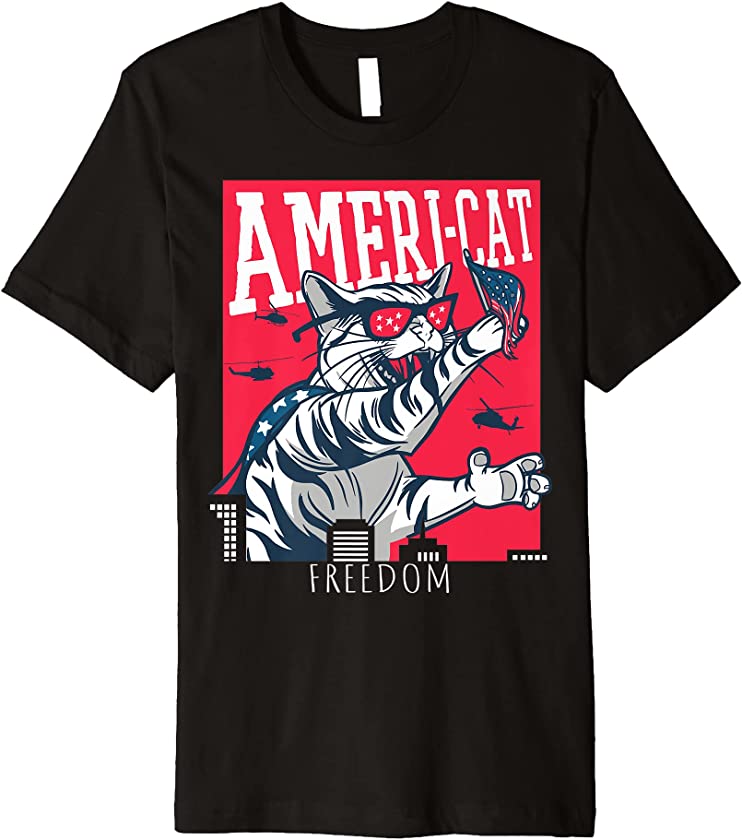 United States of America Cat Kitten USA 4th of July Premium T-Shirt