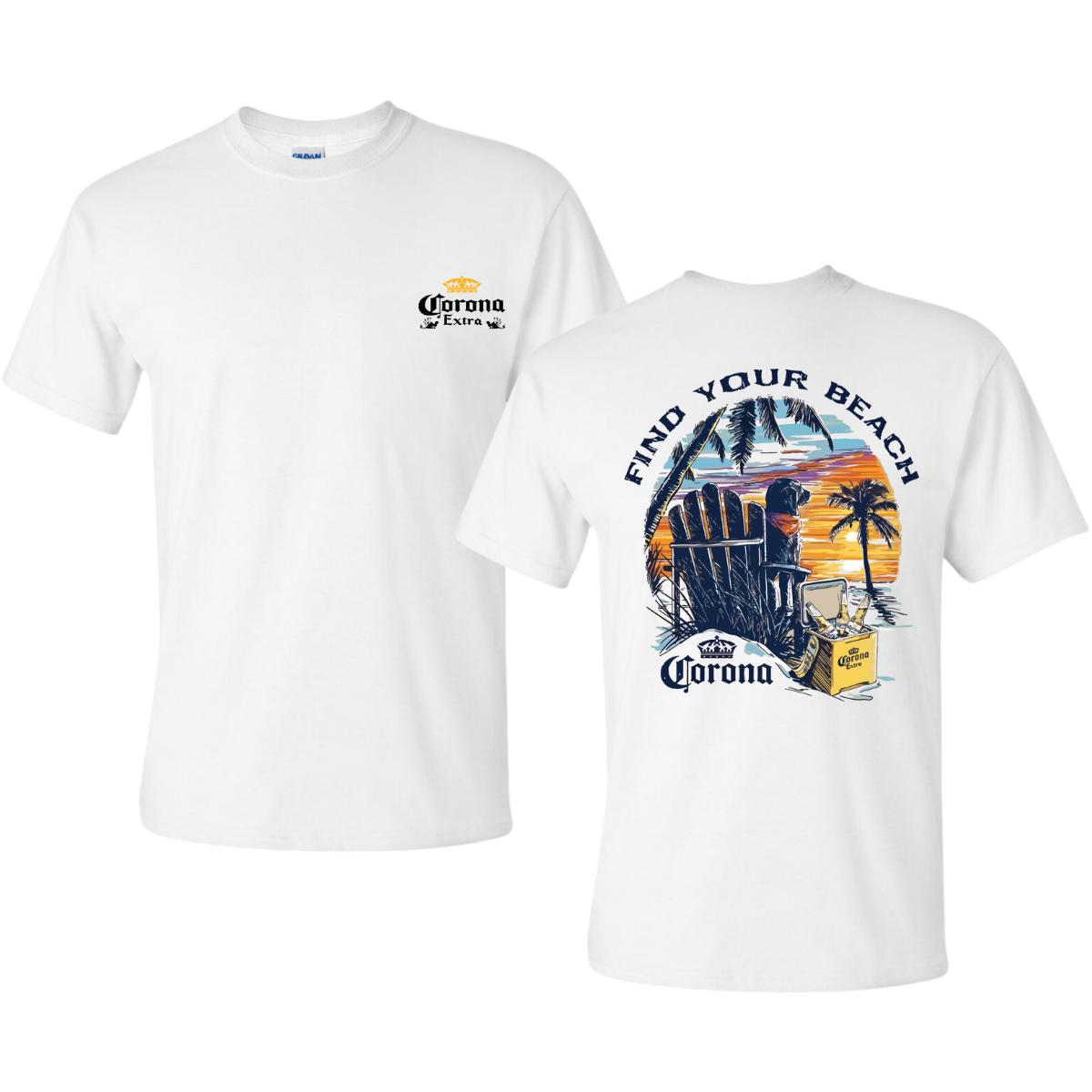 Corona Extra T-Shirt Find Your Beach Sunset Tee, Perfect Vacation Shirt for Beer Lovers