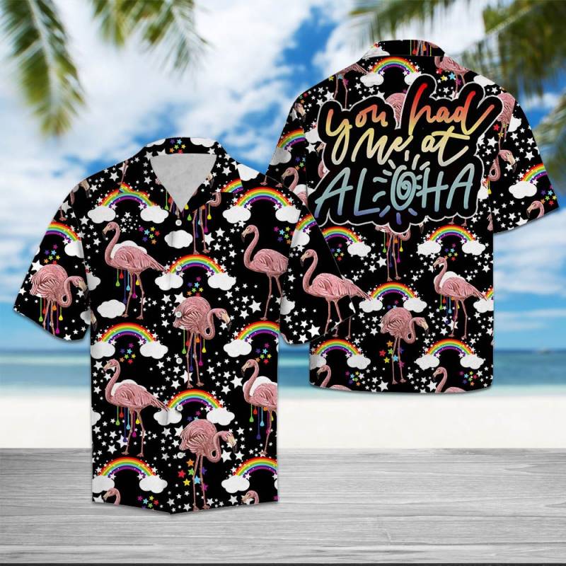 Flamingo You Had Me At Aloha Hawaii Shirt Ha86064