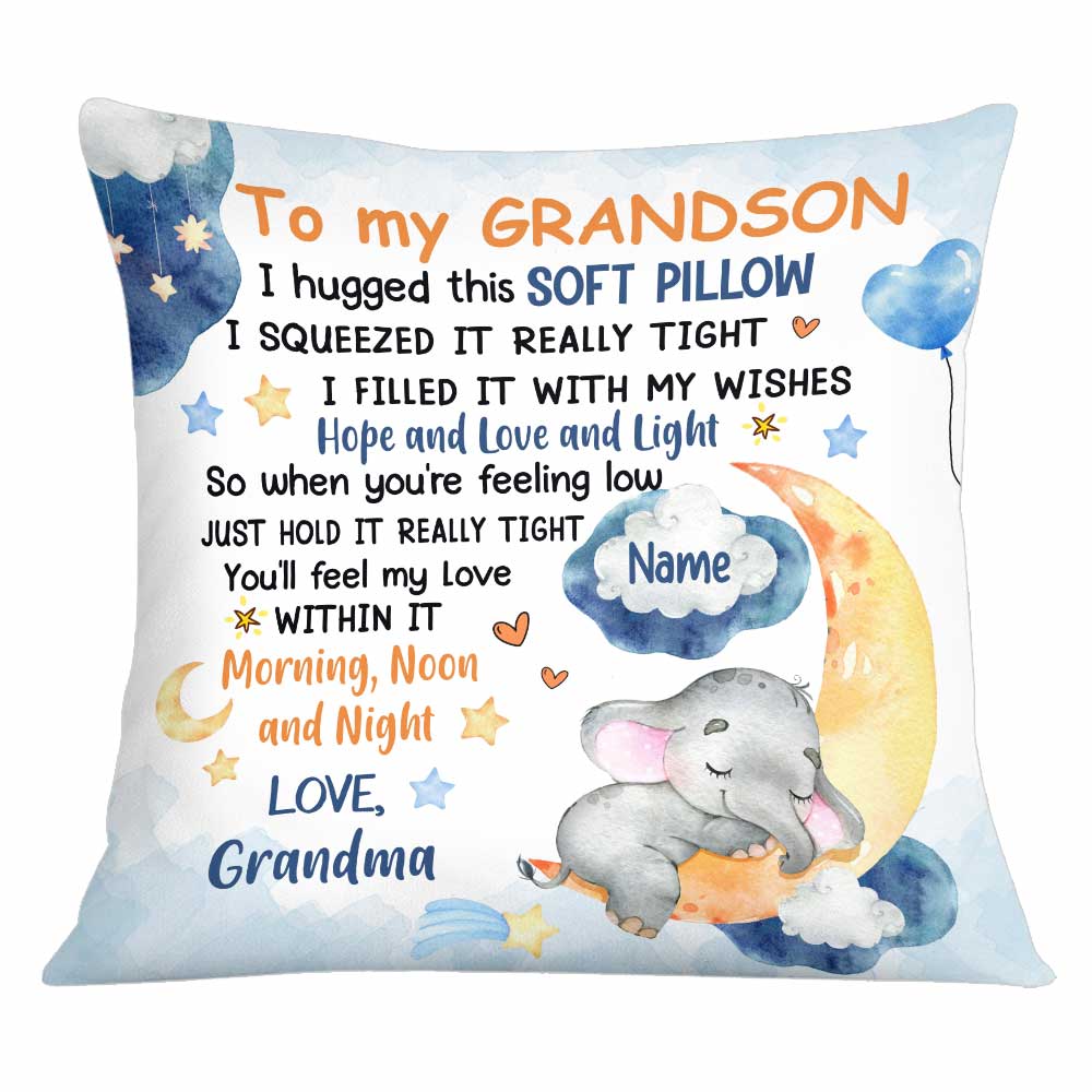 Personalized Mom Grandma Elephant Hug This Pillow Fb162 30O34