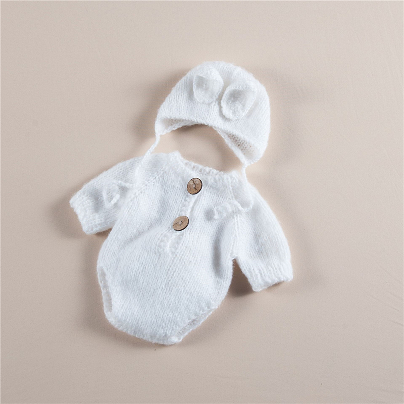 Wollen Knitting Infant Baby Clothing Rompers Cute Bunny Newborn Photo Costumes Outfits Jumpsuit Hat 2pcs Sets Rabbit alx