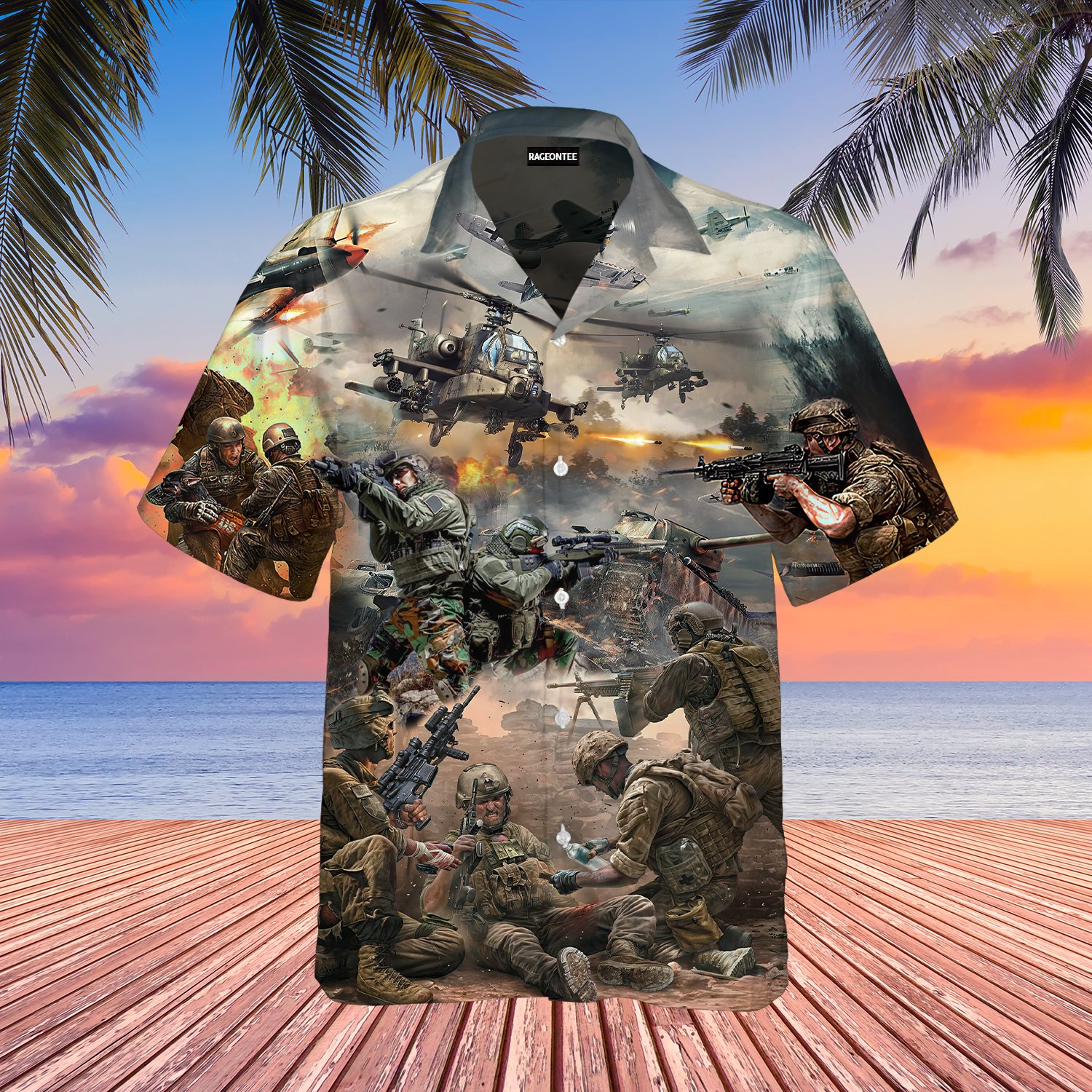 Us Veteran Soldier American Hawaiian Shirt | For Men & Women | Adult | Wt1323