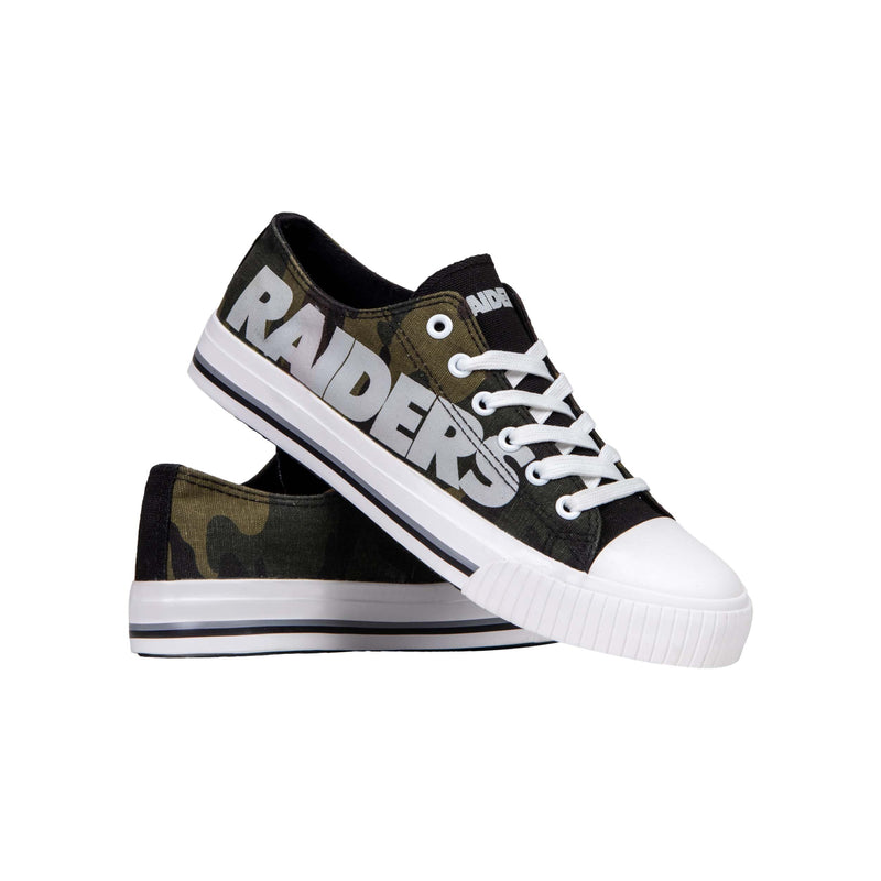 Las Vegas Raiders NFL Womens Camo Low Top Canvas Shoes