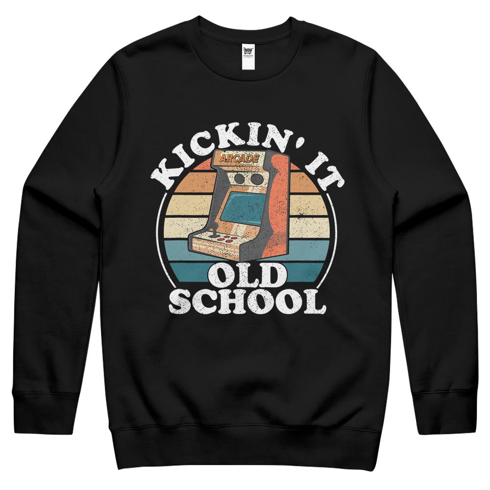 Kickin It Old School Retro 80S Arcade Game Video Gaming Gift Crewneck Sweatshirt