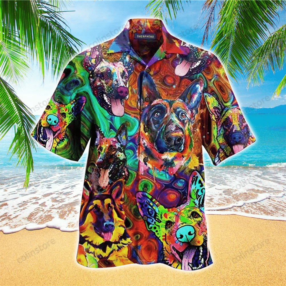 Amazing German Shepherd Colorfull Hippie Hawaii Shirt Aloha Ha109528