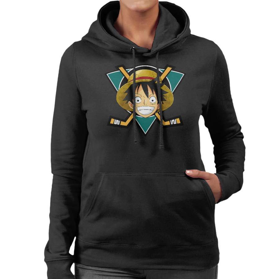 Monkey D Luffy Mighty Ducks One Piece Women’s Hooded Sweatshirt