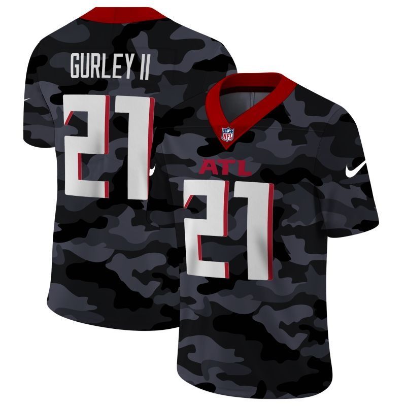 Atlanta Falcons Todd Gurley Ii #21 NFL 2020 Camo Black Jersey