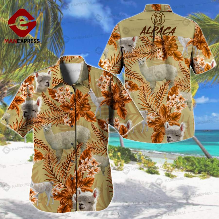 Alpaca Printed Hawaiian Shirt Lxo Ha48320