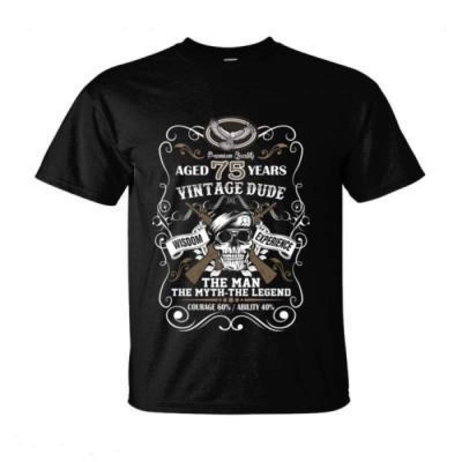 AGR Aged 75 Years Vintage Dude Wisdom Experience The Man The Myth The Legend Courage 60% Ability 40% – Ultra-Cotton T-Shirt