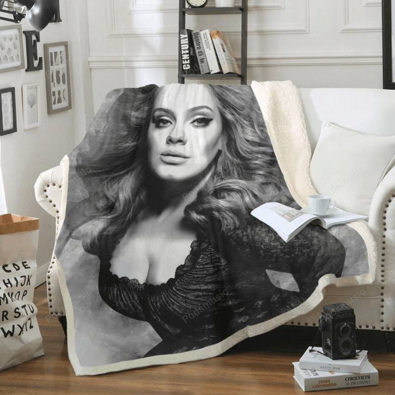 ADELE – Music Monochrome Art For Fans Sherpa Fleece Blanket