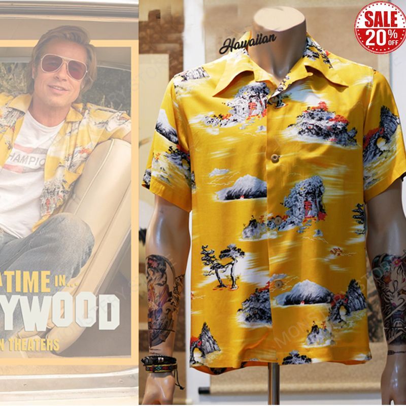 Brad Pitt Cliff Booth In Once Up On A Time Hollywood Unisex Hawaii Shirt Shorts Ha107504