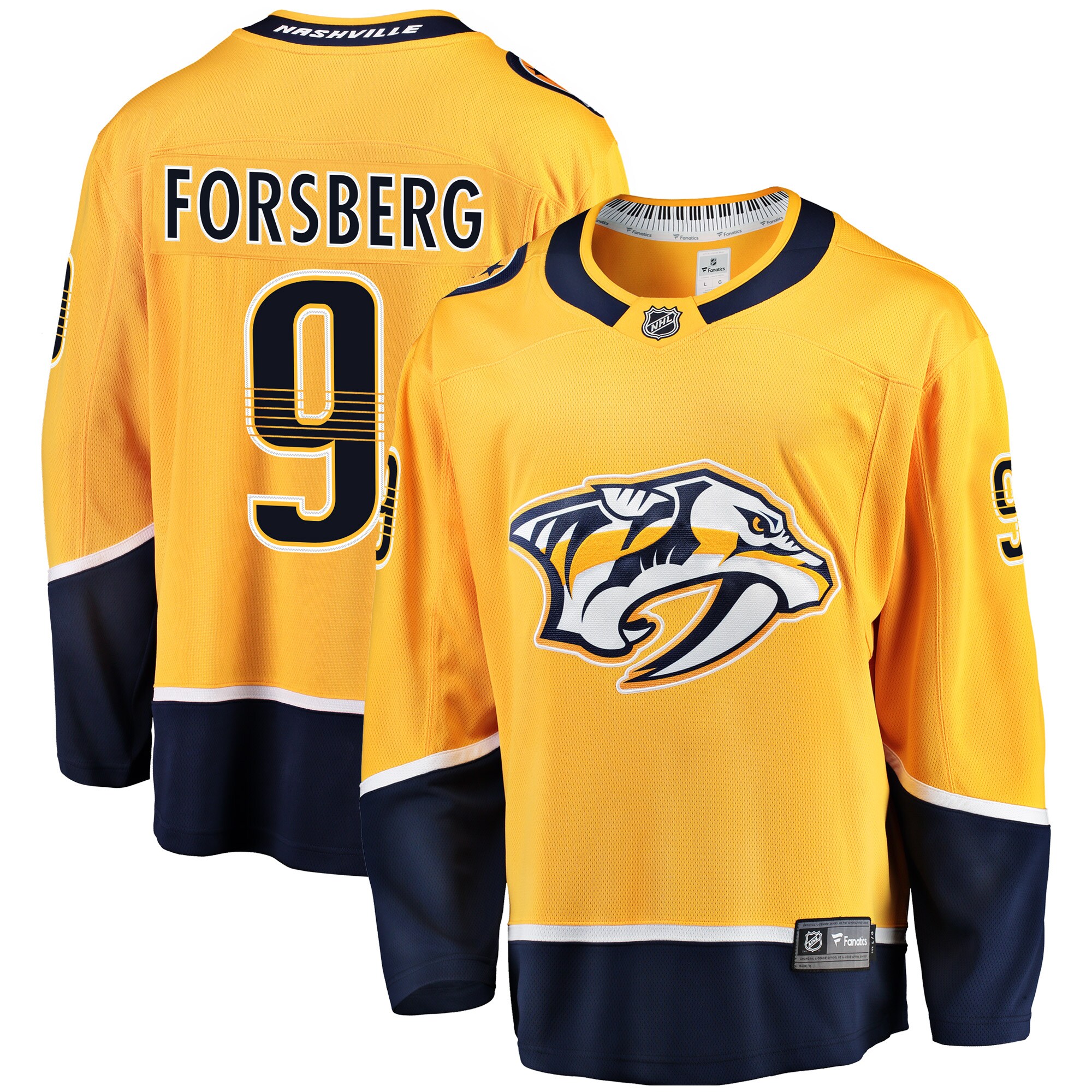 Men's Nashville Predators Filip Forsberg Gold Breakaway Player Jersey