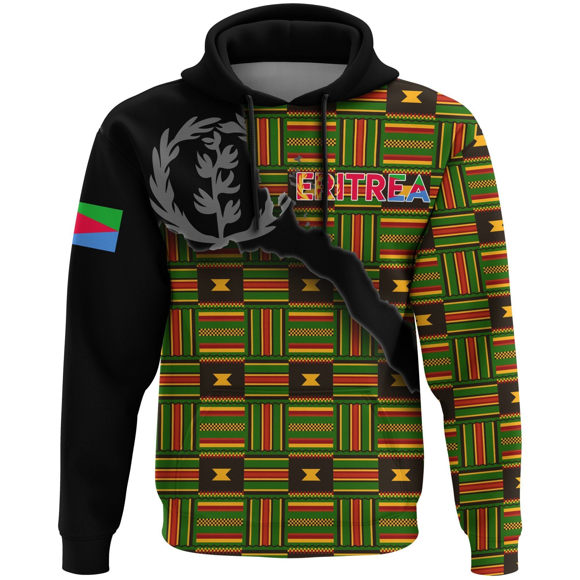 Eritrea Map Kente Flag Hoodie Lt13