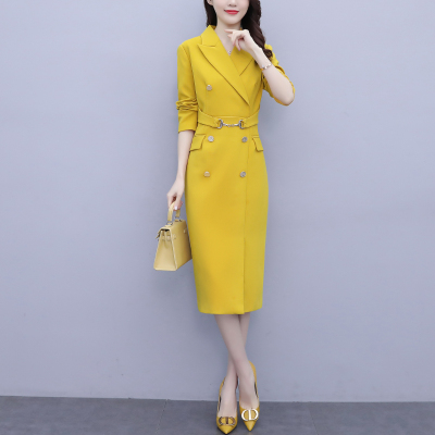 Spring Office Clothes Women 2021 New M-5XL Business Temperament Suits Buttocks Fashion Slim Blazer Dress Female Robes zh248 alx