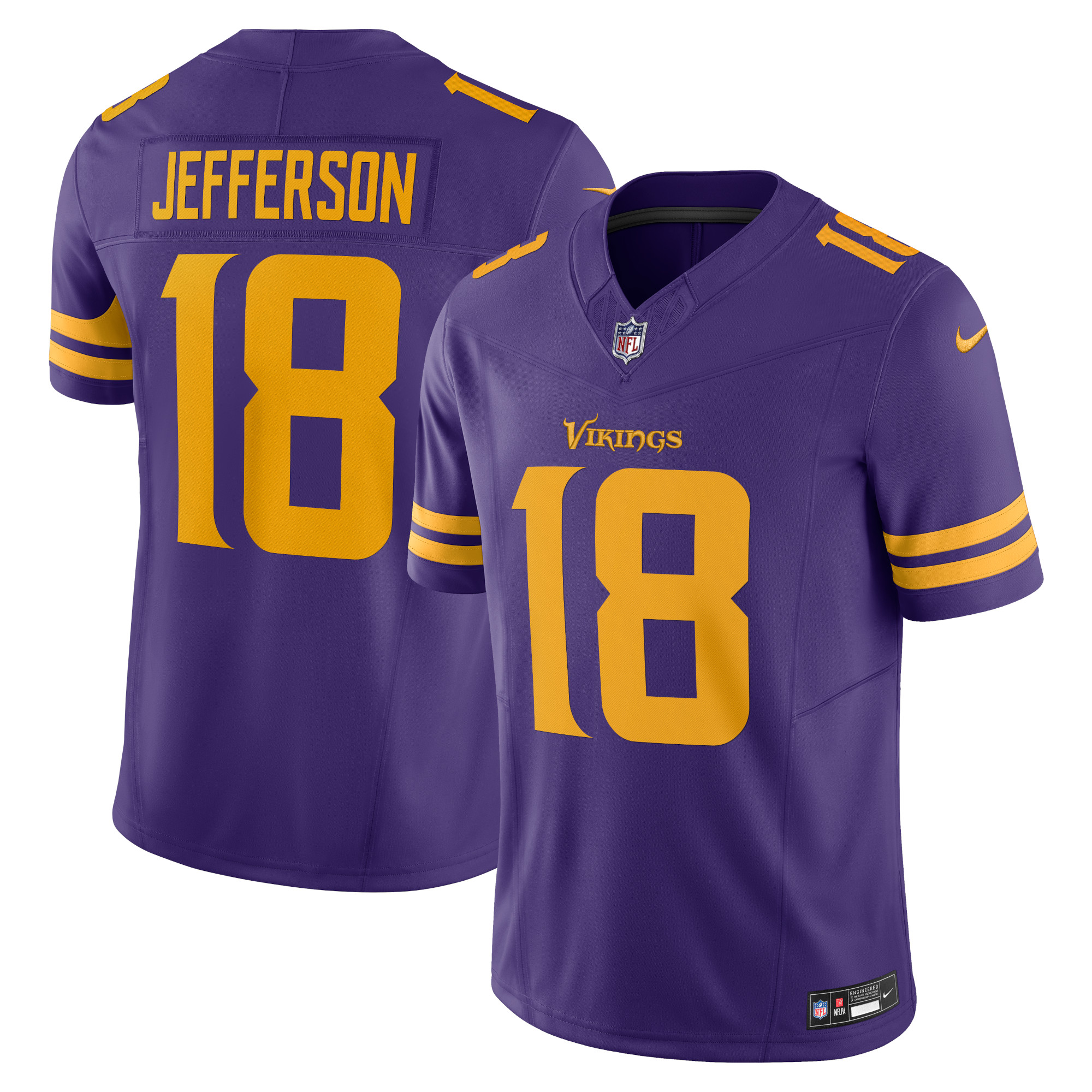 Men’s Minnesota Vikings Justin Jefferson Purple Vapor F.U.S.E. Limited Jersey 3