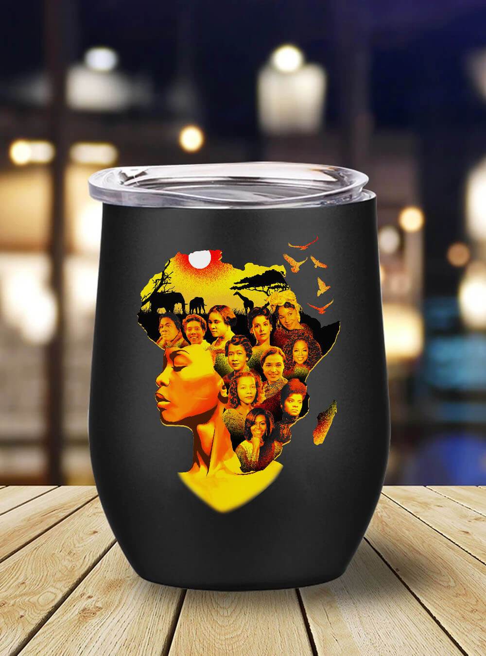 African Tumbler Mug My Roots Pride Black Queen African American Famous Leaders Stainless Steel Wine Tumbler Mug Black History Gift Ideas Bps7618