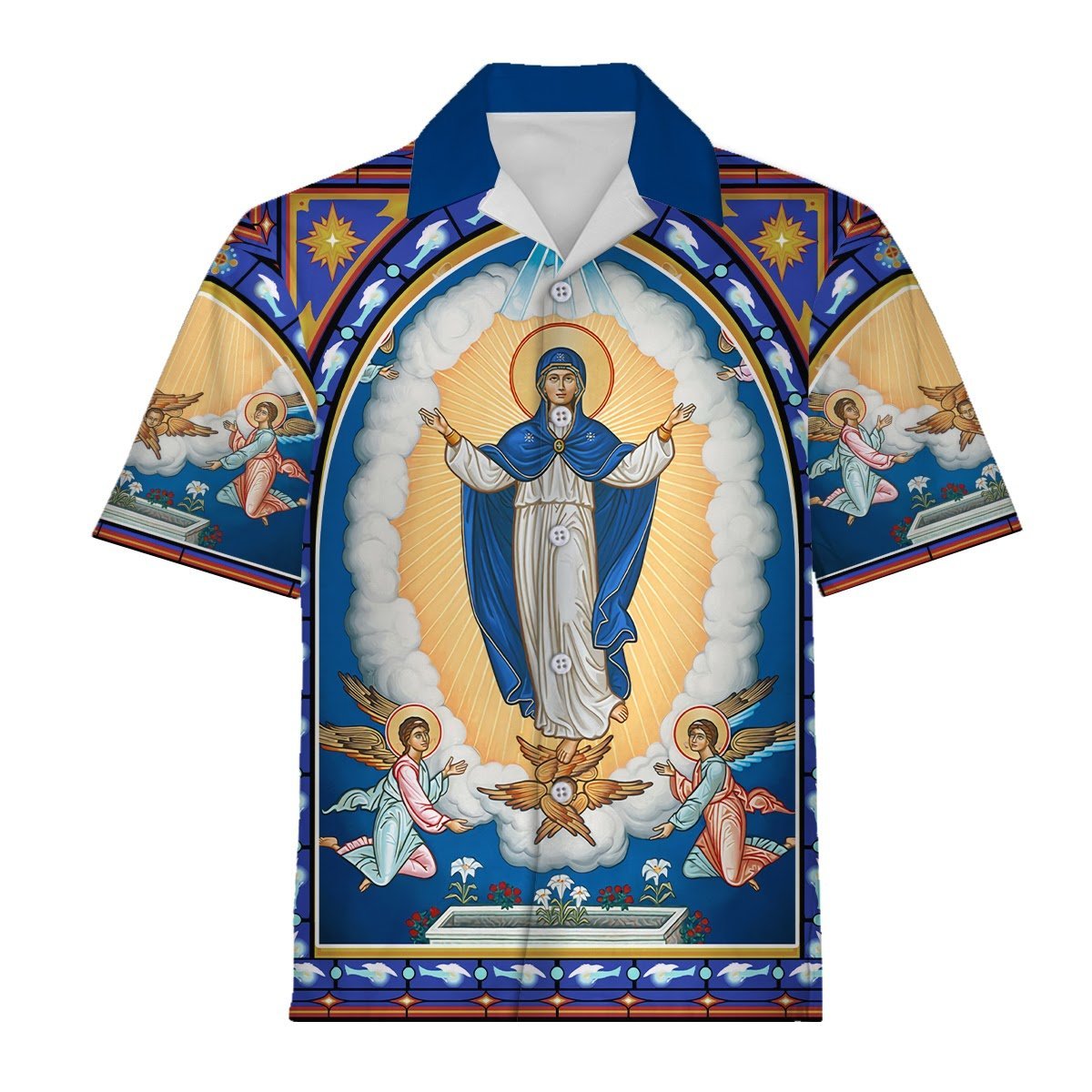 The Assumption Of The Virgin Mary Icon Hawaiian Shirt