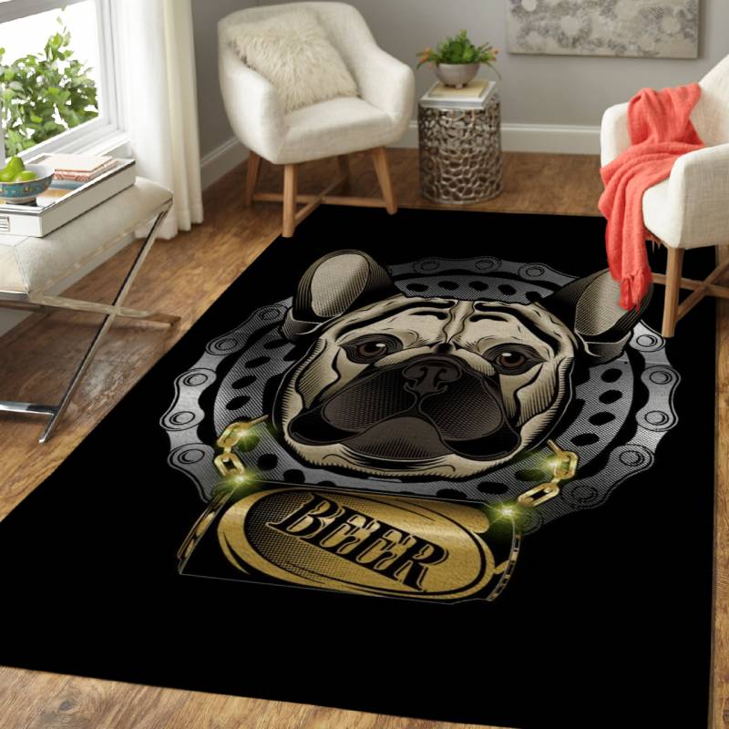 Pug Beer Bling Bling – Animals Area Rug Carpet