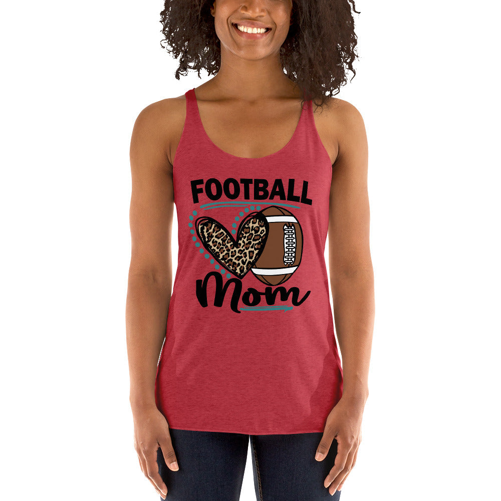 Football Mom Leopard Heart Women’S Racerback Tank