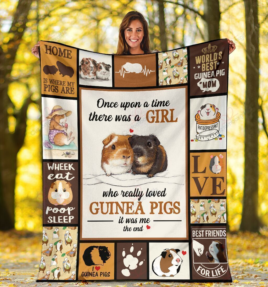 A Girl Who Really Loved Guinea Pigs Animal Lover Gs-Cl-Ml1101 Sherpa Fleece Blanket