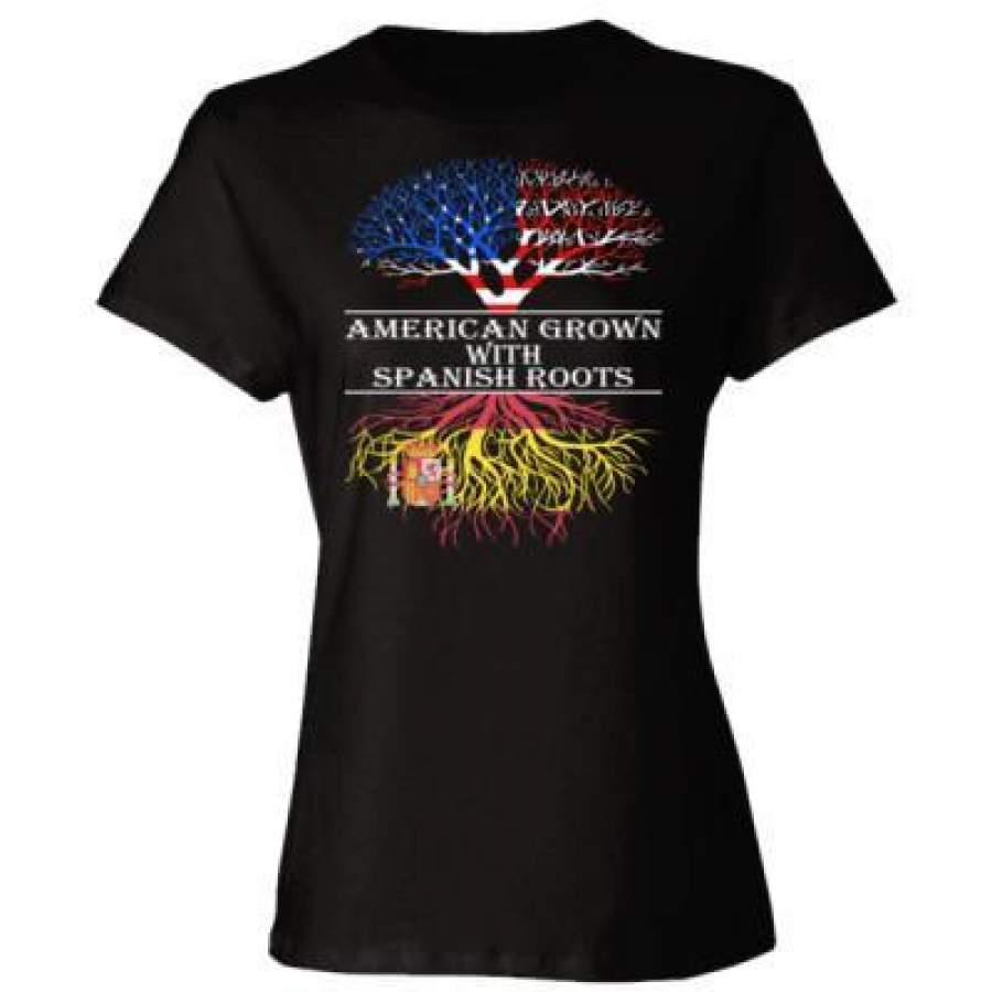 AGR American Grown With Spanish Roots – Ladies’ Cotton T-Shirt