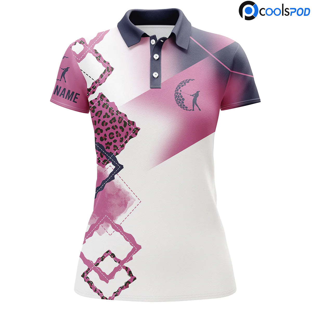 Custom Name 3D Golf Shirts For Women Multi-Color Golf Polo Shirts, Personalized Golf Gifts For Women