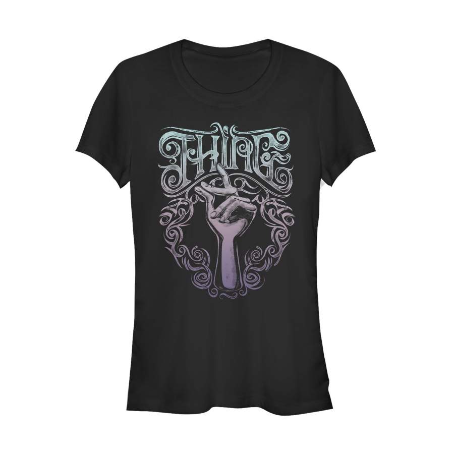 Addams Family Junior’s Thing Ornate Snap  T Shirt