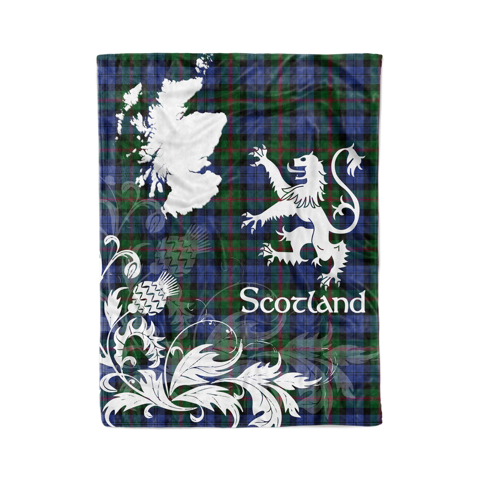 Tartan Plaid Fleece Blanket Tartan Blanket Thistle And Lion Scottish Clan Baird Modern Plaid Blanket