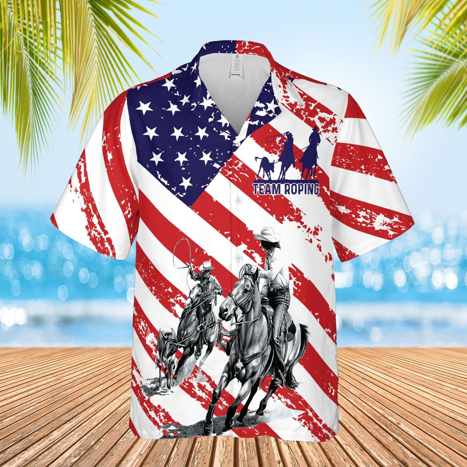 Hawaii Aloha Shirts Team Roping American Ha45474