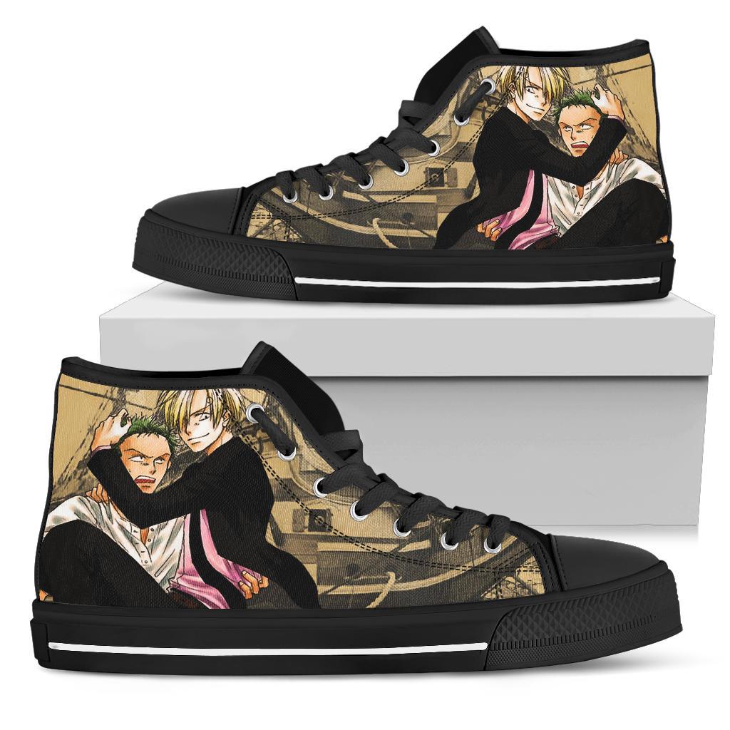 One Piece Anime High Top Sneakers Sanji And Zoro Anime Shoes