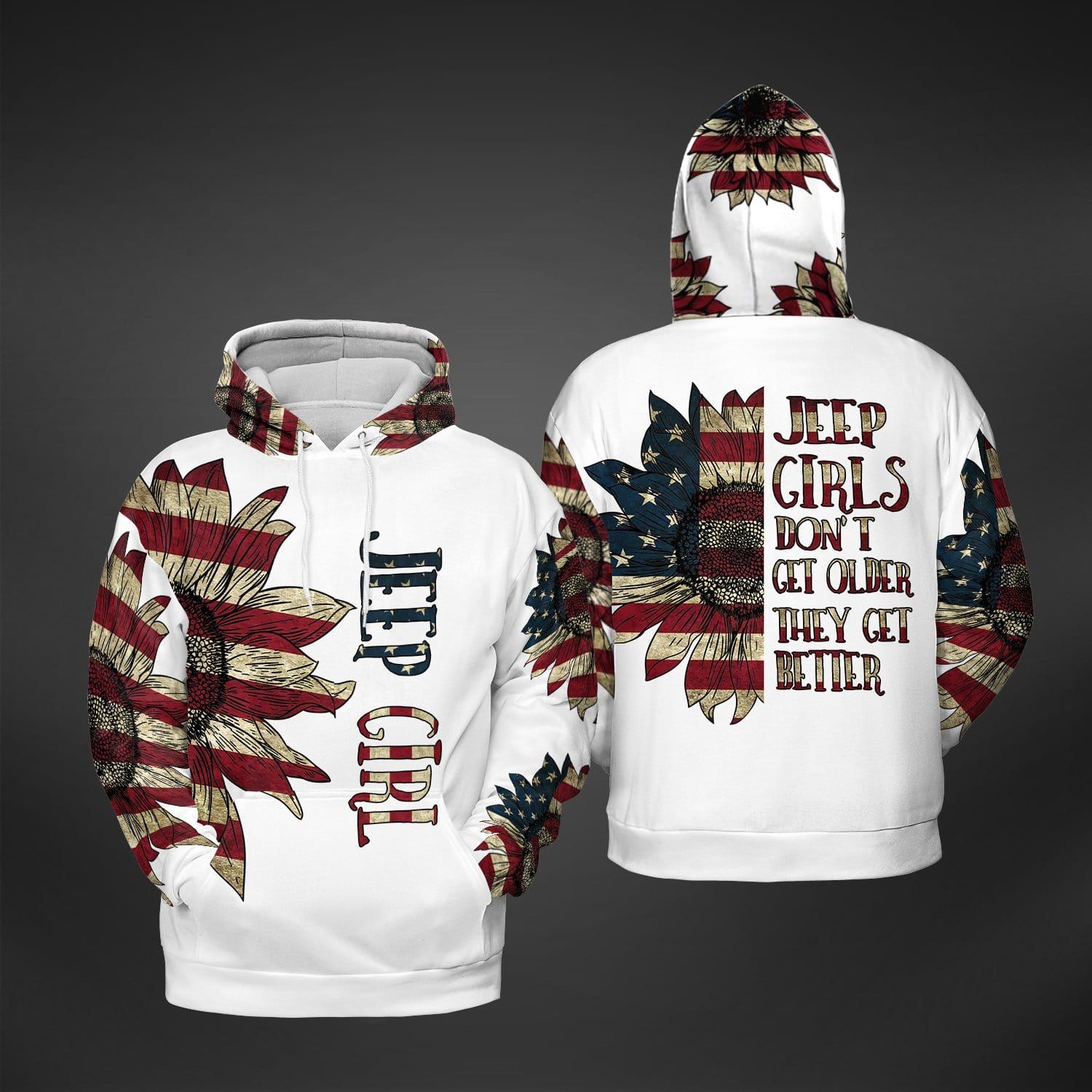 Jp Girl Don’T Get Older American Flag Hoodie 3D #Va