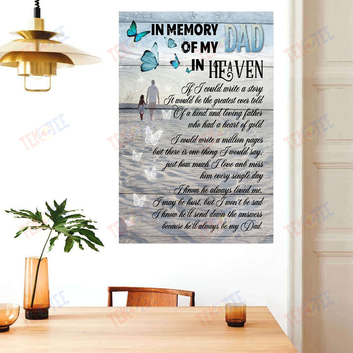 Canvas Prints In Memory Of My Dad In Heaven Wall Art Home Decoration