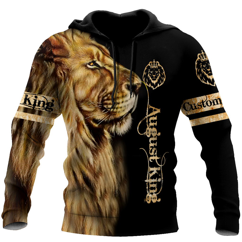 Custom Name August King Lion 3D All Over Printed Unisex Shirt