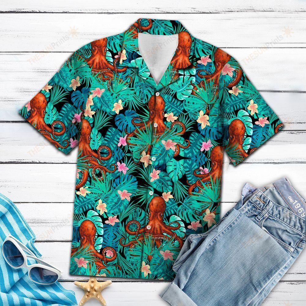 Octopus Tropical Hawaiian Shirt Ha100817