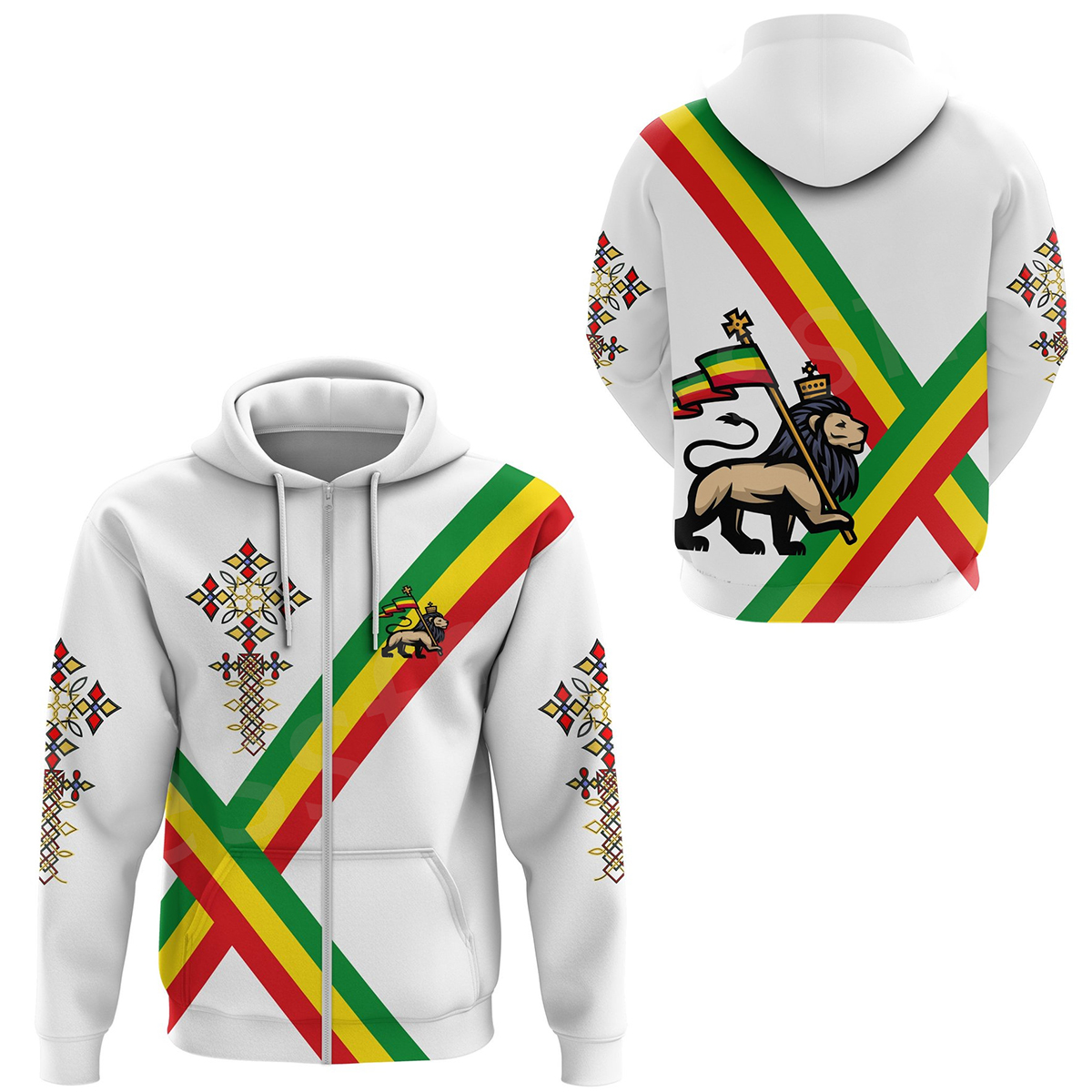 Tessffel Ethiopia County Flag Reggae Africa Native Tribe Lion Retro Harajuku Tracksuit 3DPrint Men/Women Funny Casual Hoodies 13 alx