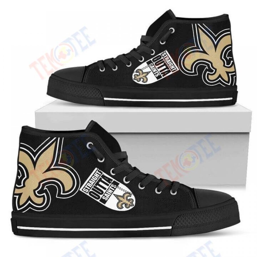 Mens Womens Straight Outta New Orleans Saints High Top Shoes TMT376