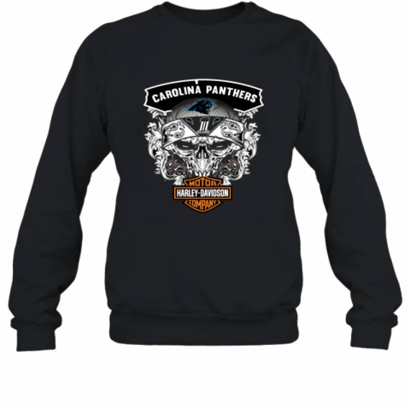 Skull Carolina Panthers Harley Davidson shirt Sweatshirt