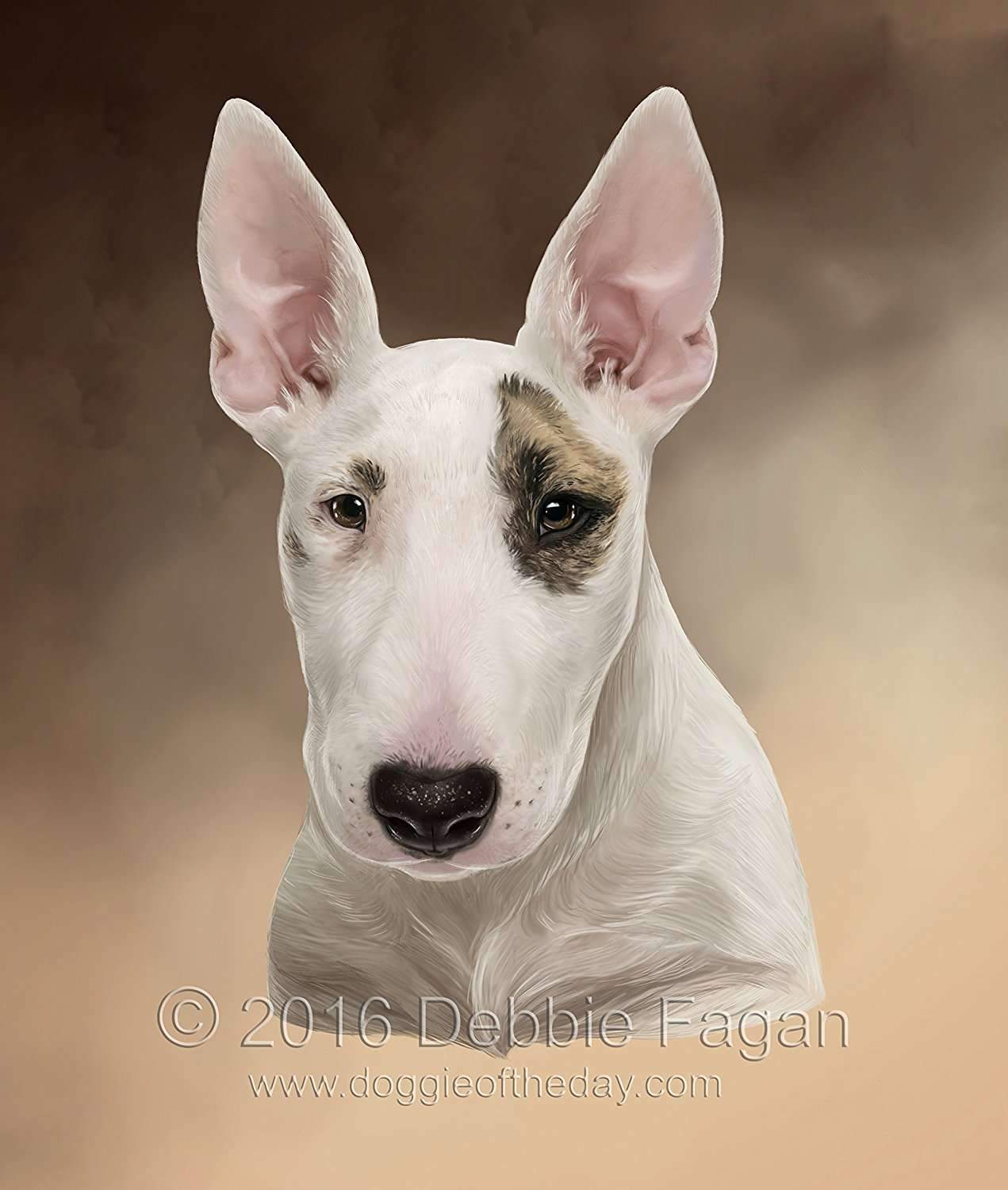 Bull Terrier Puppy Dog Art Portrait Print Woven Throw Sherpa Plush Fleece Blanket