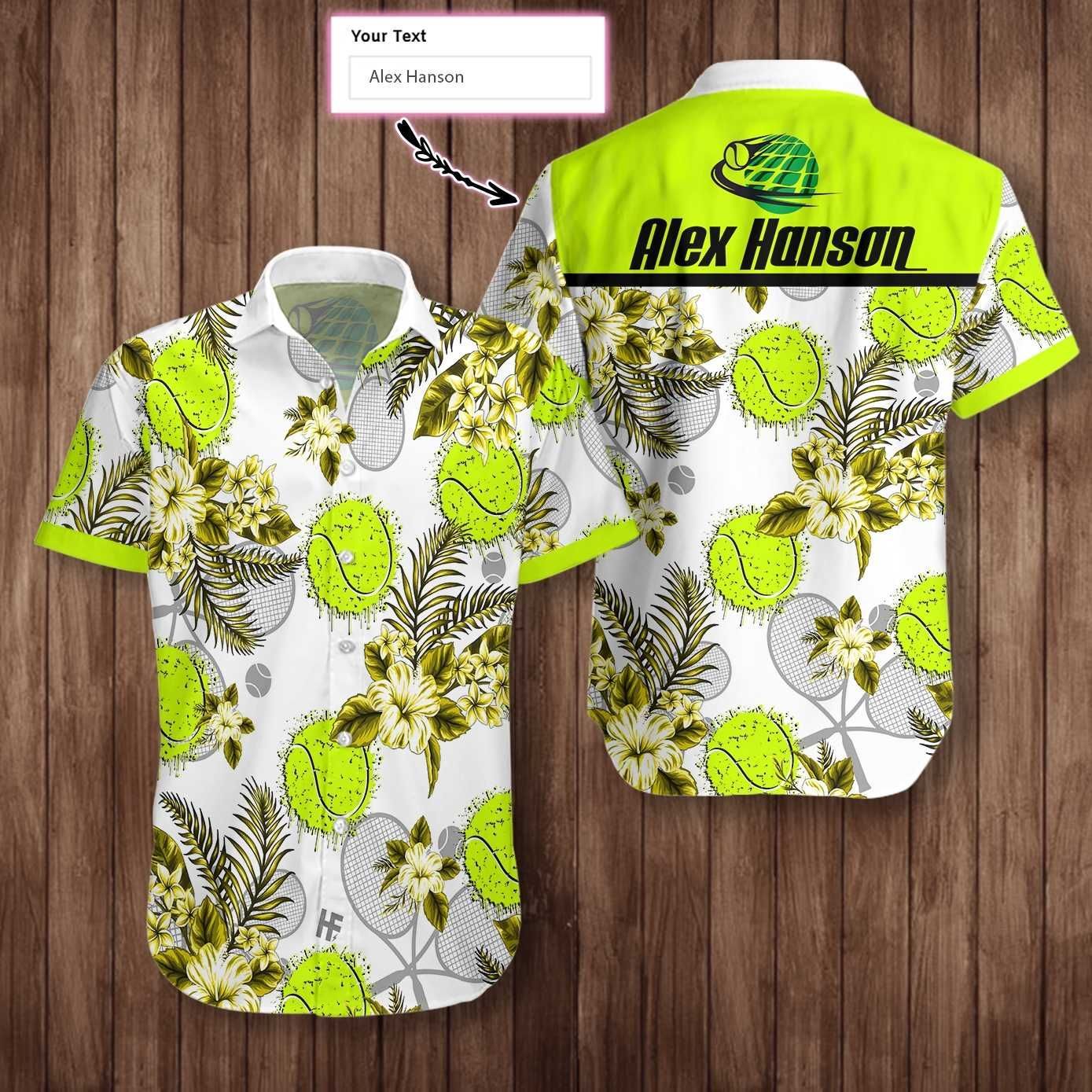 Discover Cool Personalized Tennis Ball And Racket Hawaii Aloha Shirts Custom Name Dh Ha31740