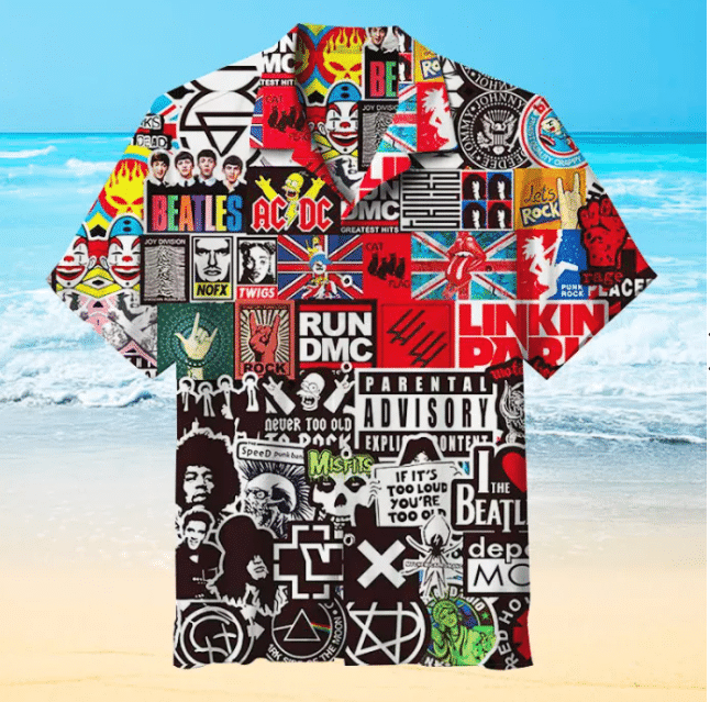 Band Collage For Man And Woman Print Short Sleeve Hawaiian Shirt G95