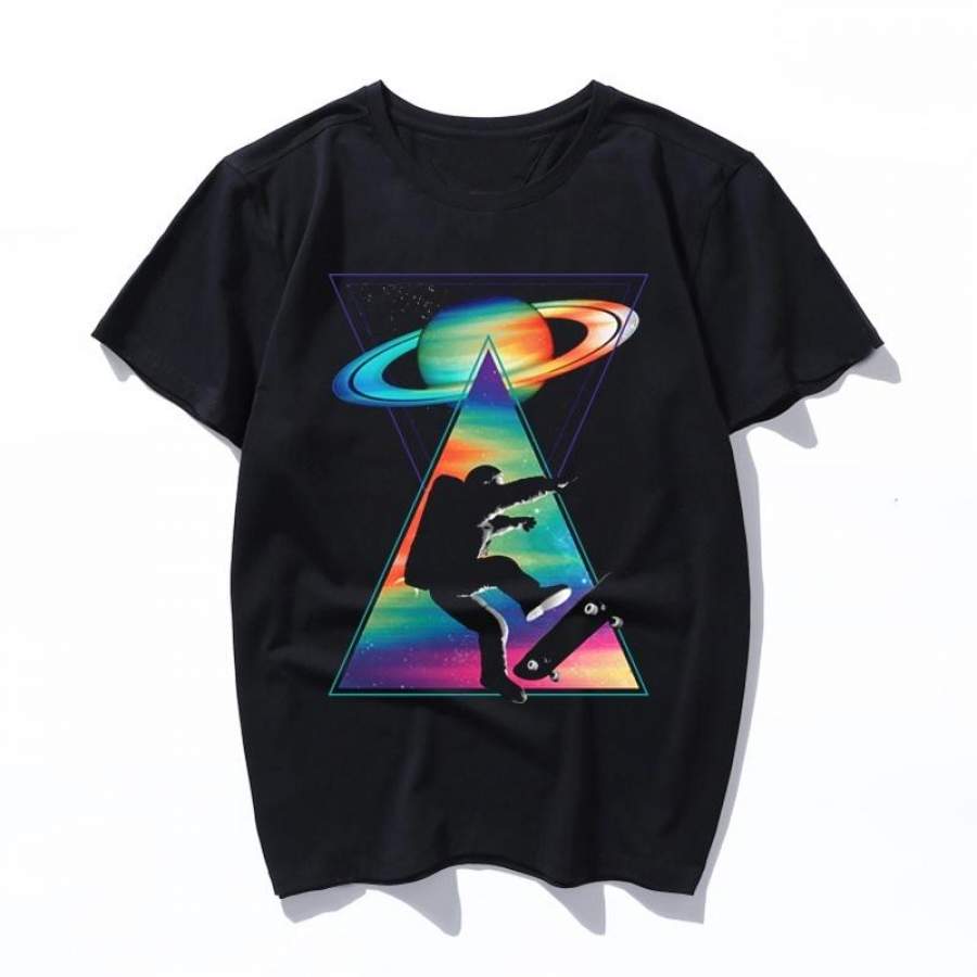 space skater black men t shirt women print t-shirt vintage cotton t-shirt short sleeve streetwear tumblr top XS-3XL