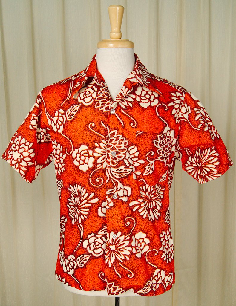 1950s Pin Dot Hawaiian Shirt