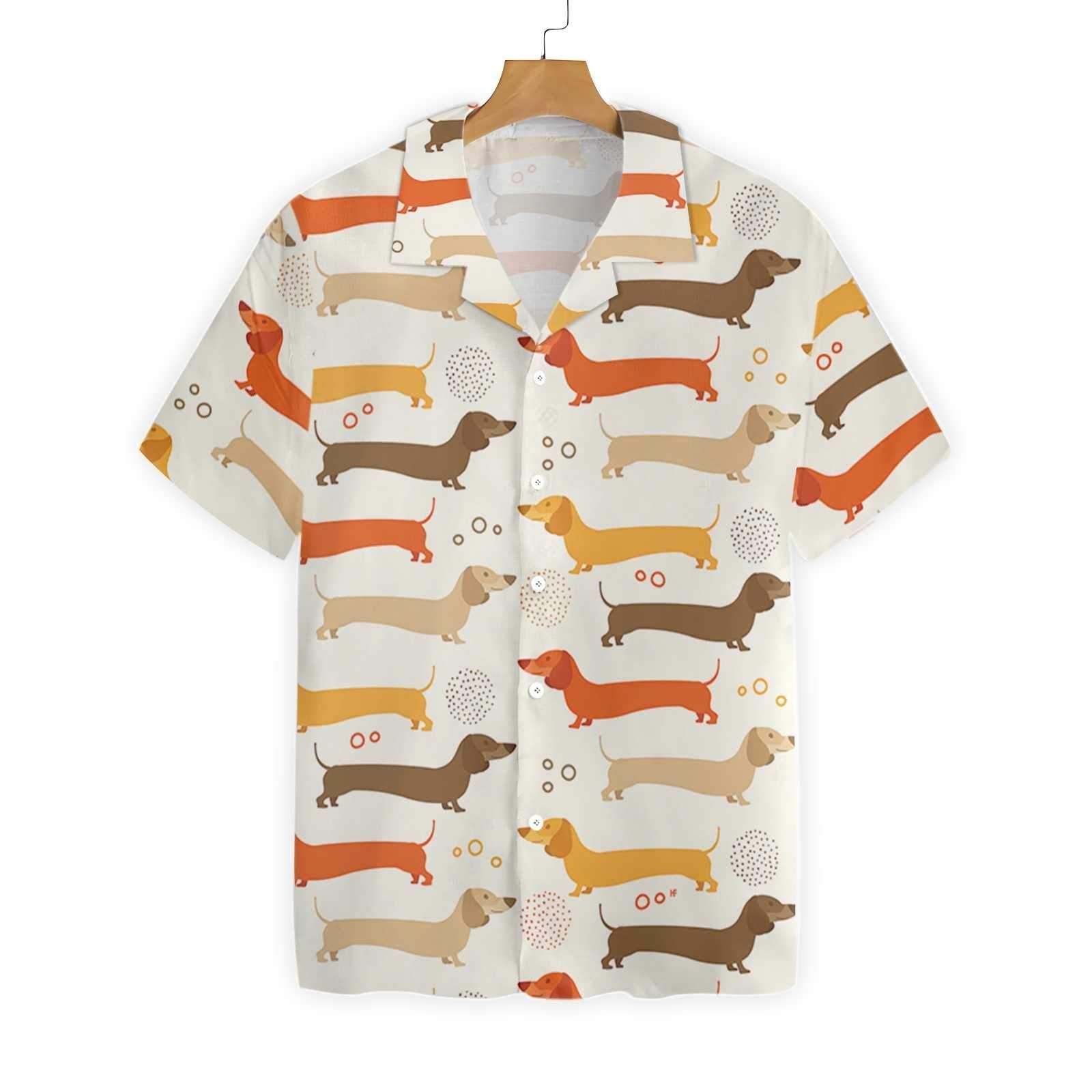 Cute Dachshund Pattern Hawaii Shirt Ha85361