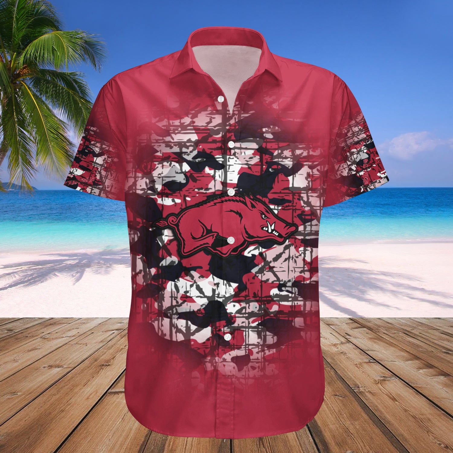 Arkansas Razorbacks Hawaii Shirt Camouflage Vintage – NCAA