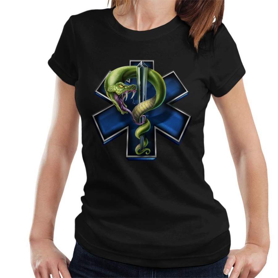 EMS Star Of Life With Snake Women’s T-Shirt