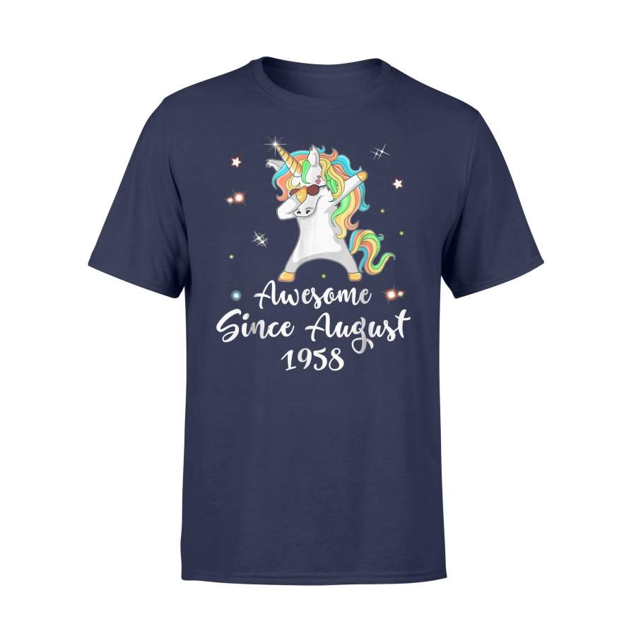 60th Birthday Funny Unicorn Dabbing Awesome 1958 T Shirt