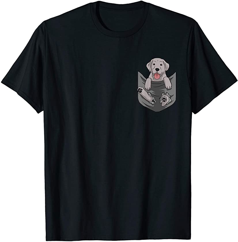 Silver Labrador Lab Hang Out in My Pocket Puppy Gift Dog T-Shirt